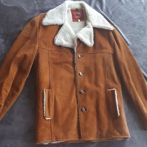 Vintage Suede and Sherpa Coat